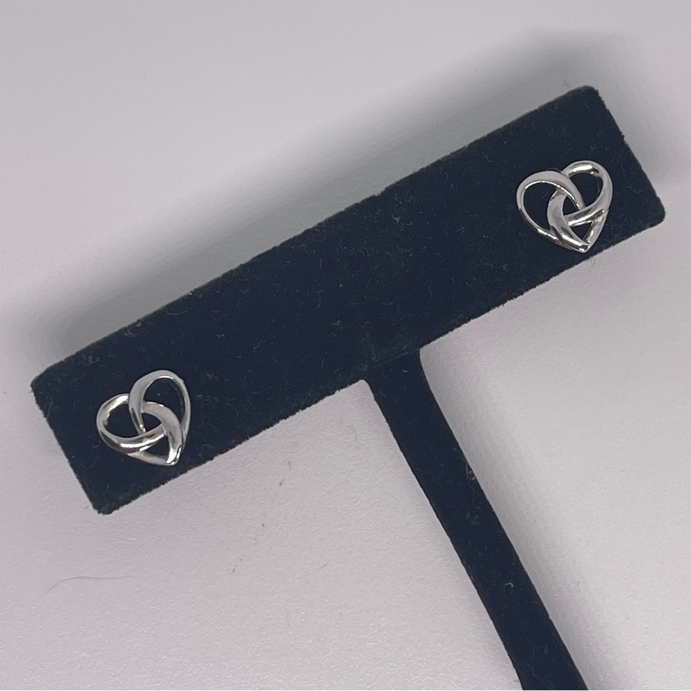 Celtic knot heart shaped stud earrings